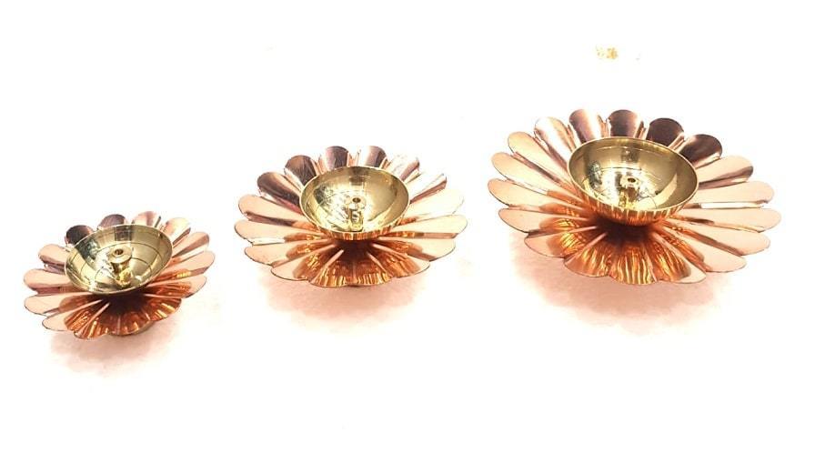 Brass Diya Copper Petal