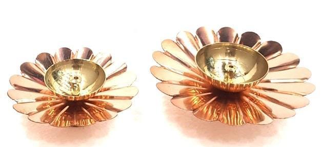 Brass Diya Copper Petal