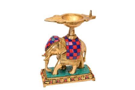 Brass Gaj Aarti (H 7 Inches, Weight 1.7 Kg)