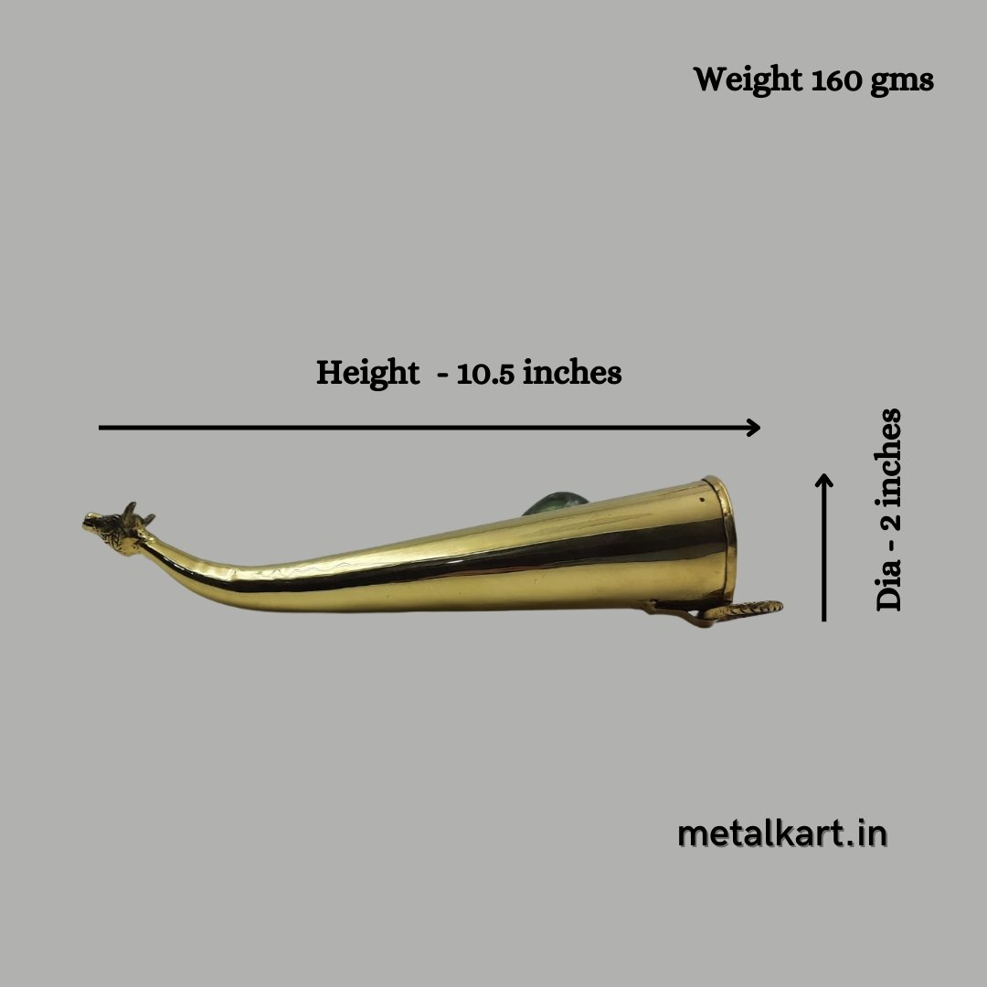 Brass Gaumukhi Shringi large for Abhishek