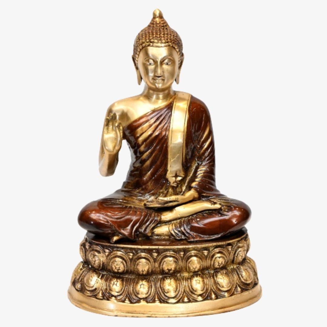 Brass Gautam Buddha (H 14 Inches, Weight 5 Kg)