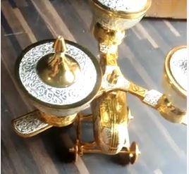 Brass Helicopter style dining table decor