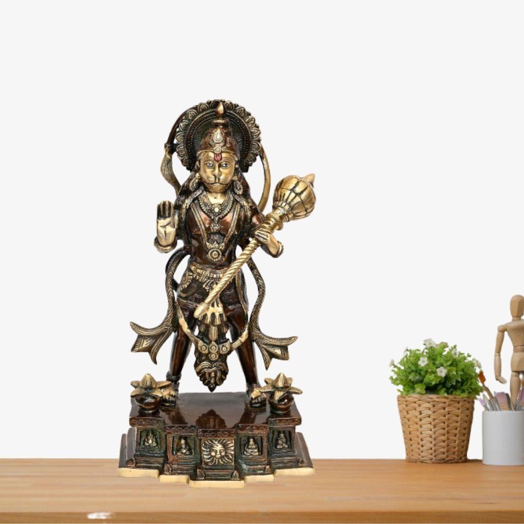 Brass Jai Bajrangbali (H 15 Inches, Weight 5.5 Kg)