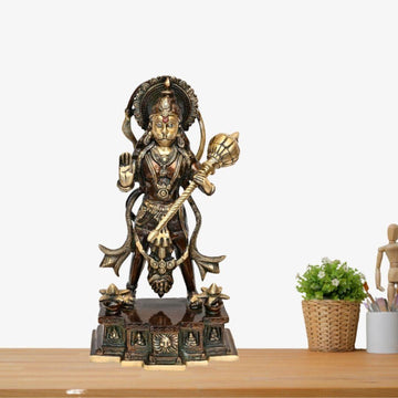 Brass Jai Bajrangbali (H 15 Inches, Weight 5.5 Kg)