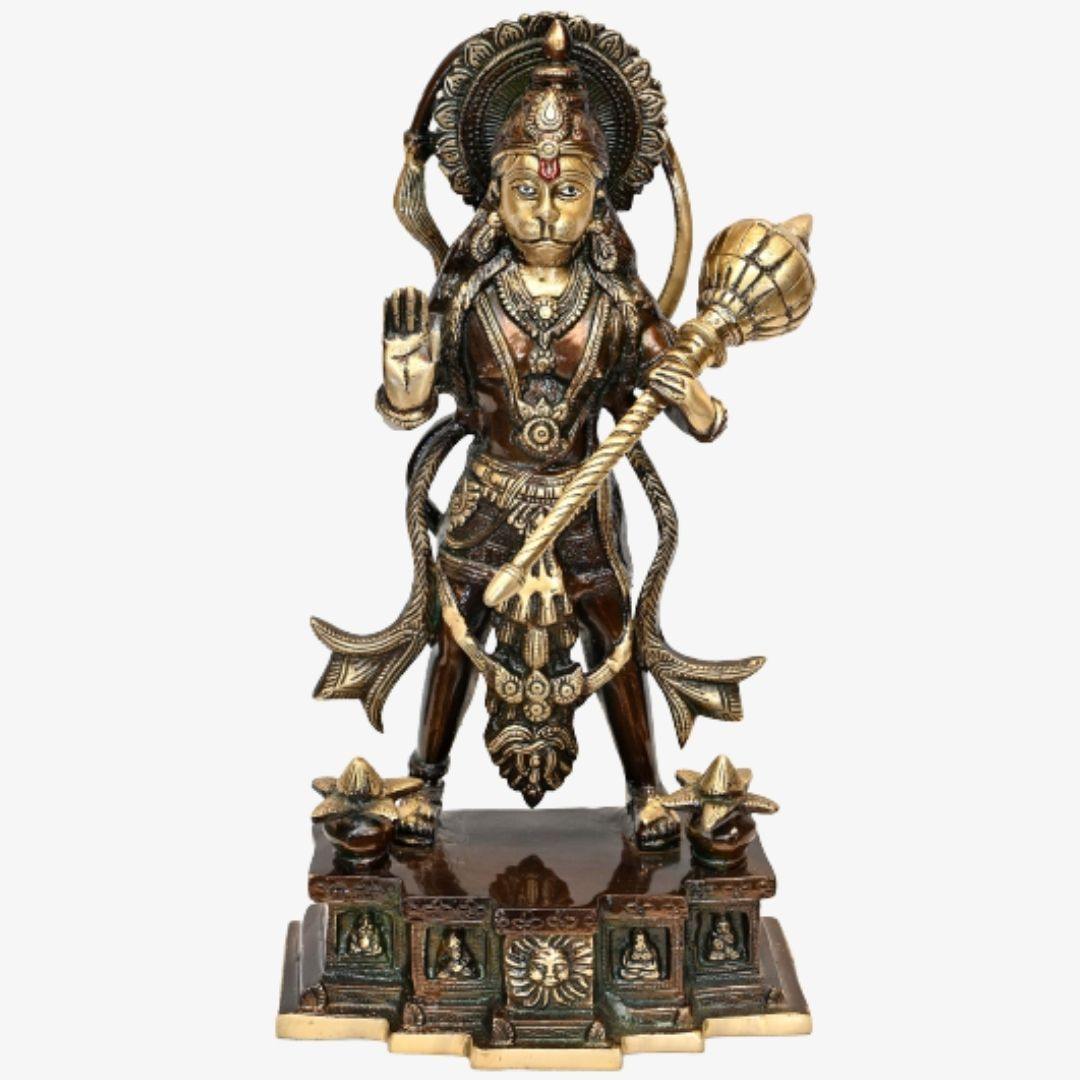 Brass Jai Bajrangbali (H 15 Inches, Weight 5.5 Kg)