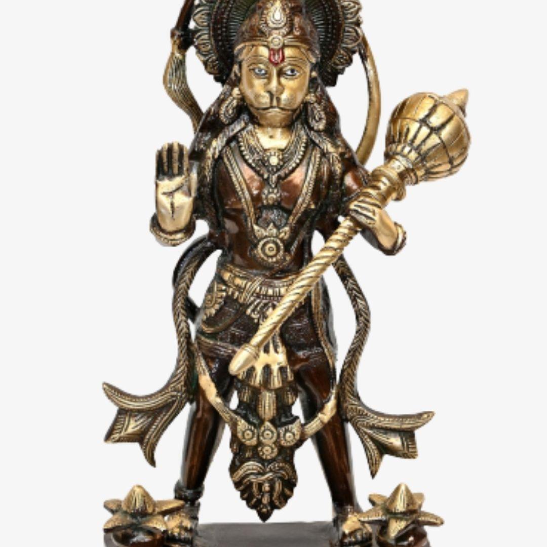 Brass Jai Bajrangbali (H 15 Inches, Weight 5.5 Kg)