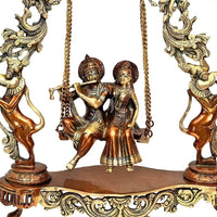 Thumbnail for Brass Jhoole wale Radha Krishna (H 17 Inches, Weight 6.5 Kg)