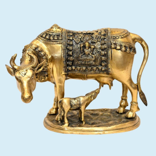 Brass Kamadhenu (15 x 11 Inches, Weight 7.5 Kg)