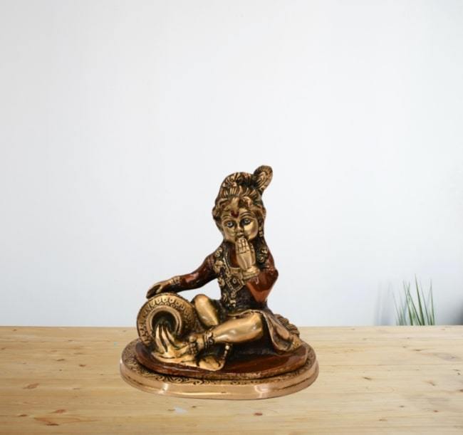 Brass Kanhaiya Makhan chor (H 8 Inches, Weight 2.25 Kg)
