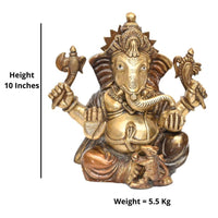 Thumbnail for Brass Kripalu Ganesha (H 10 Inches, Weight 5.5 Kg)