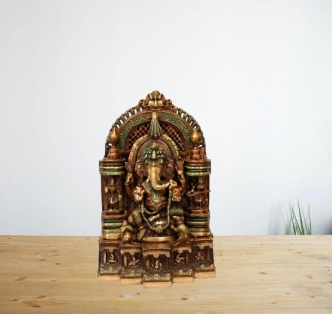 Brass Mangalmurti Morya (H 17.5 Inches, Weight 21 Kg)