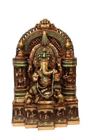 Brass Mangalmurti Morya (H 17.5 Inches, Weight 21 Kg)