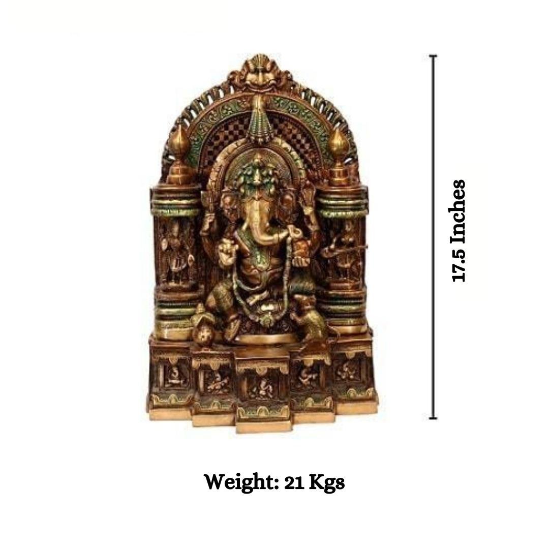 Brass Mangalmurti Morya (H 17.5 Inches, Weight 21 Kg)