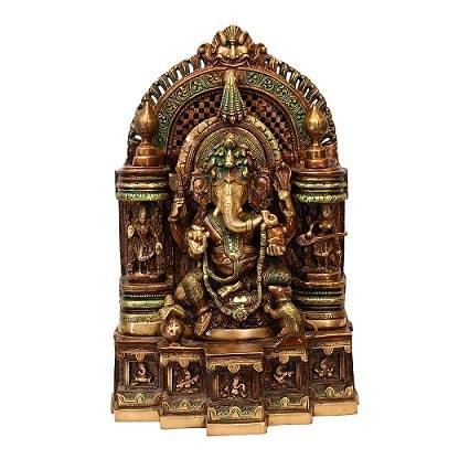 Brass Mangalmurti Morya (H 17.5 Inches, Weight 21 Kg)