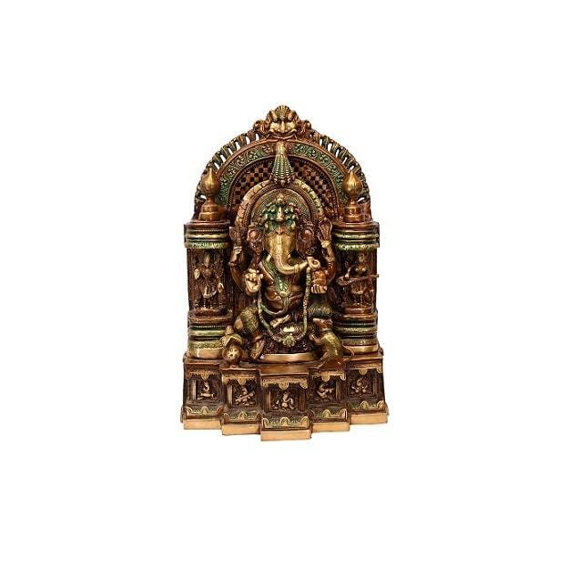 Brass Mangalmurti Morya (H 17.5 Inches, Weight 21 Kg)