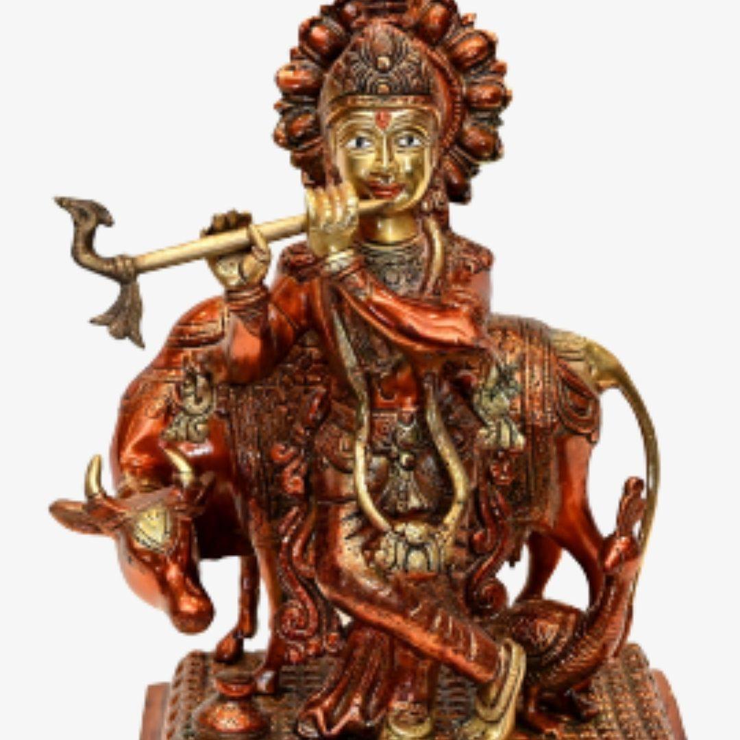 Brass Manmohan Krishna (H 14 Inches, Weight 9 Kg)
