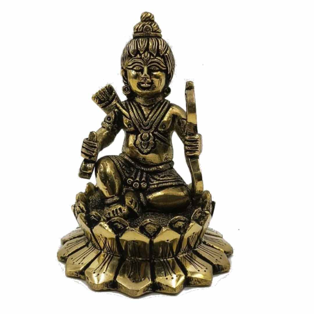 Brass Metallic Ramlala (Height 5.2 Inches, Weight 1.2 Kgs)