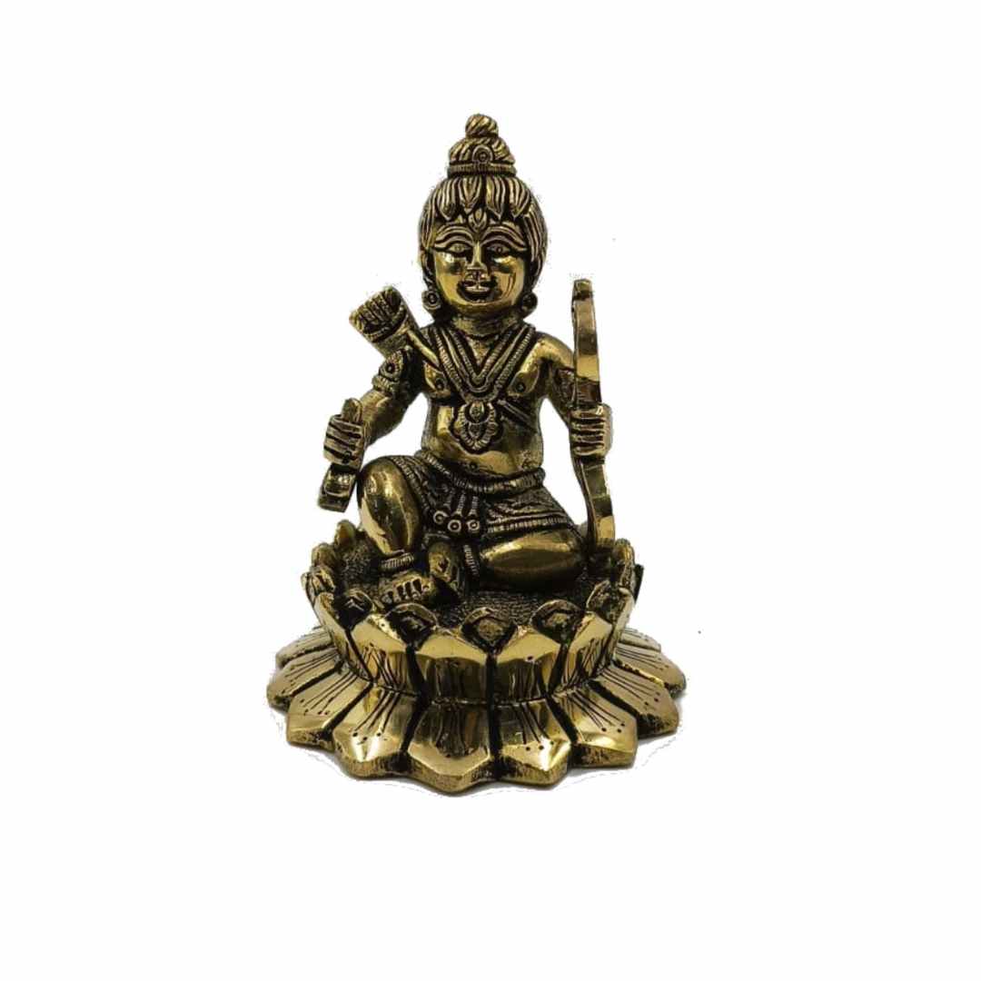 Brass Metallic Ramlala (Height 5.2 Inches, Weight 1.2 Kgs)