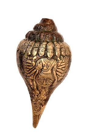 Brass Narayan Shankh (H 10 Inches, Weight 1.75 Kg)