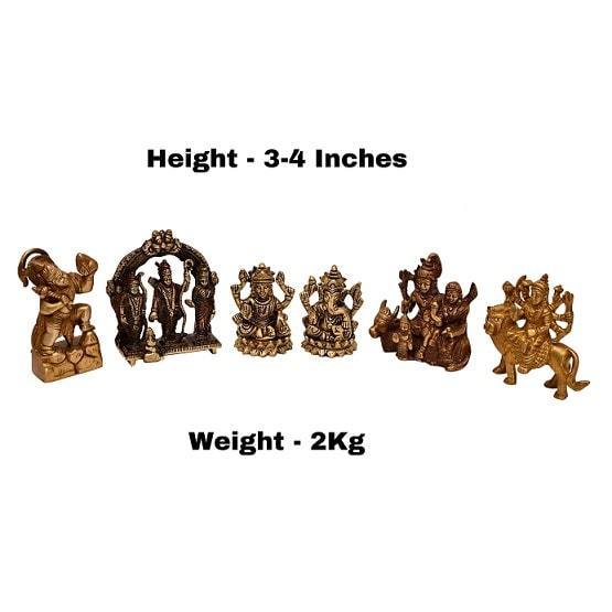 Brass Pagoda of Divinity (Pack of 5, 3-4 Inches, Weight 2 kg))