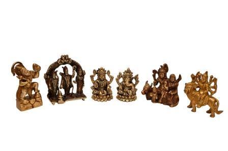 Brass Pagoda of Divinity (Pack of 5, 3-4 Inches, Weight 2 kg))