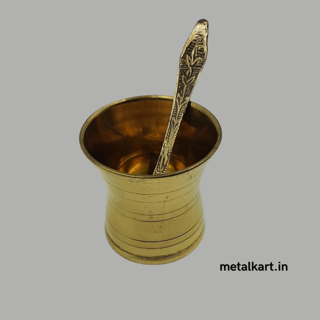 Brass Panchpatra with Achamani