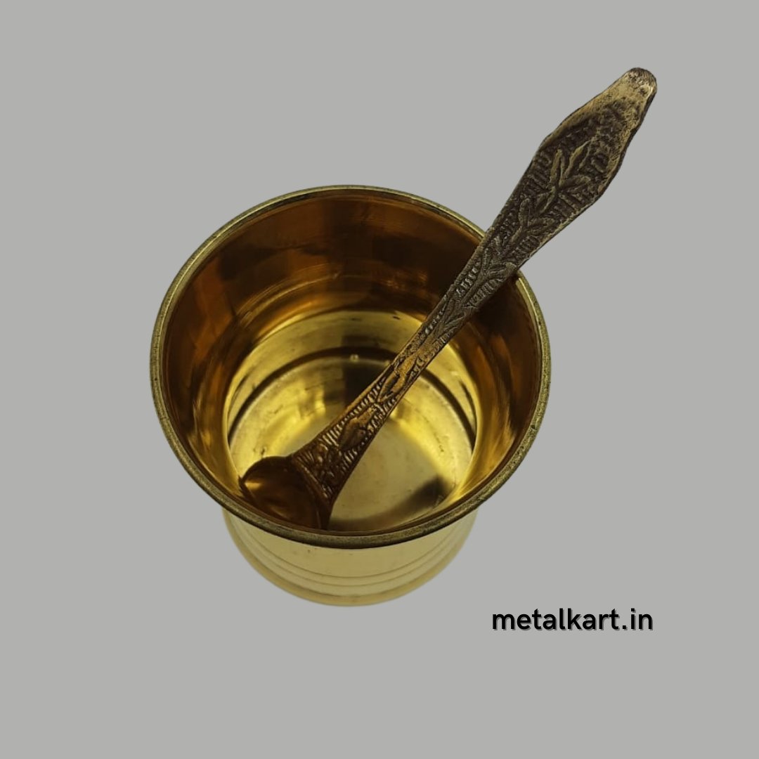 Brass Panchpatra with Achamani