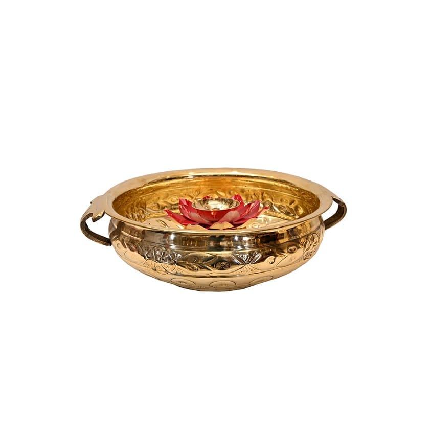 Brass Petal Planter (Dia 10 Inches, Weight .5 Kg)