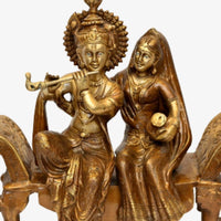 Thumbnail for Brass Radhe Krishna Virajman (H 12 Inches, Weight 6.5 Kg)