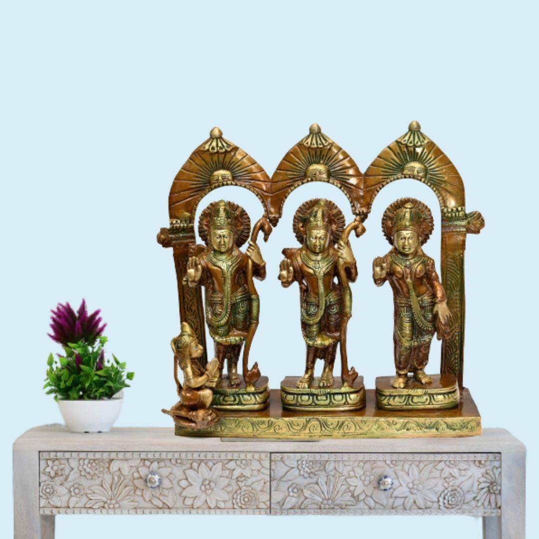 Brass Ram Darbar (H 12 Inches, Weight 5.25 Kg)