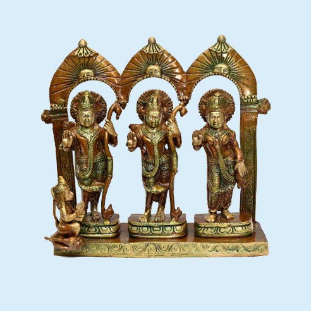 Brass Ram Darbar (H 12 Inches, Weight 5.25 Kg)