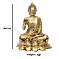 Thumbnail for Brass Ratnasambhava Buddha (H 12 Inches, Weight 7 Kg)