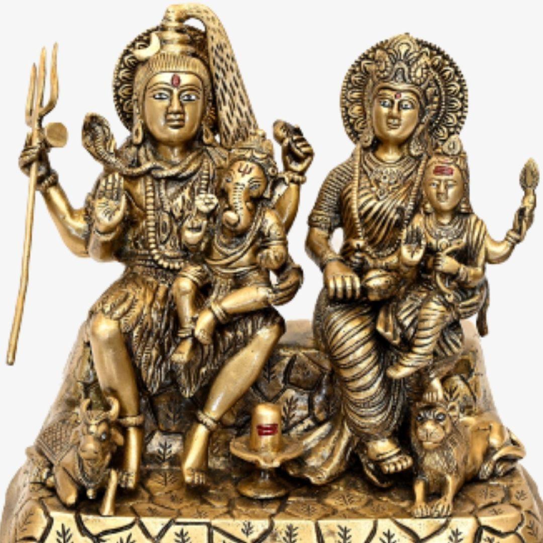 Brass Sampoorna Shiv Parivar (H 11 Inches, Weight 10.9 Kg)