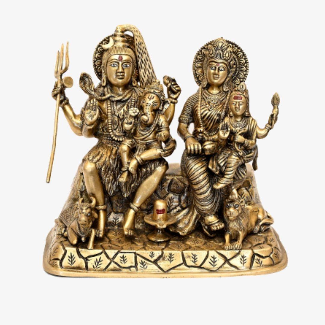 Brass Sampoorna Shiv Parivar (H 11 Inches, Weight 10.9 Kg)