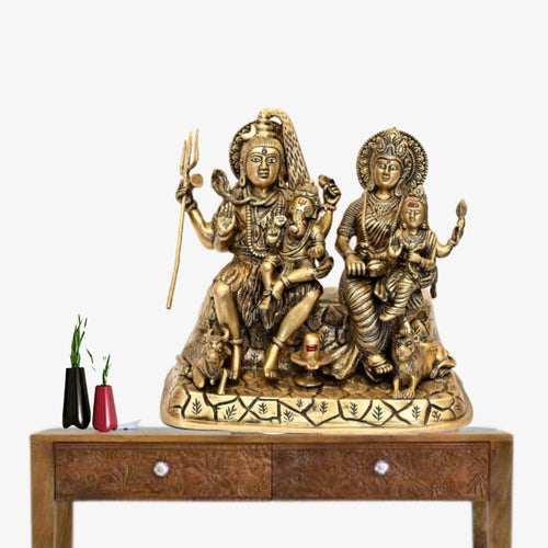 Brass Sampoorna Shiv Parivar (H 11 Inches, Weight 10.9 Kg)