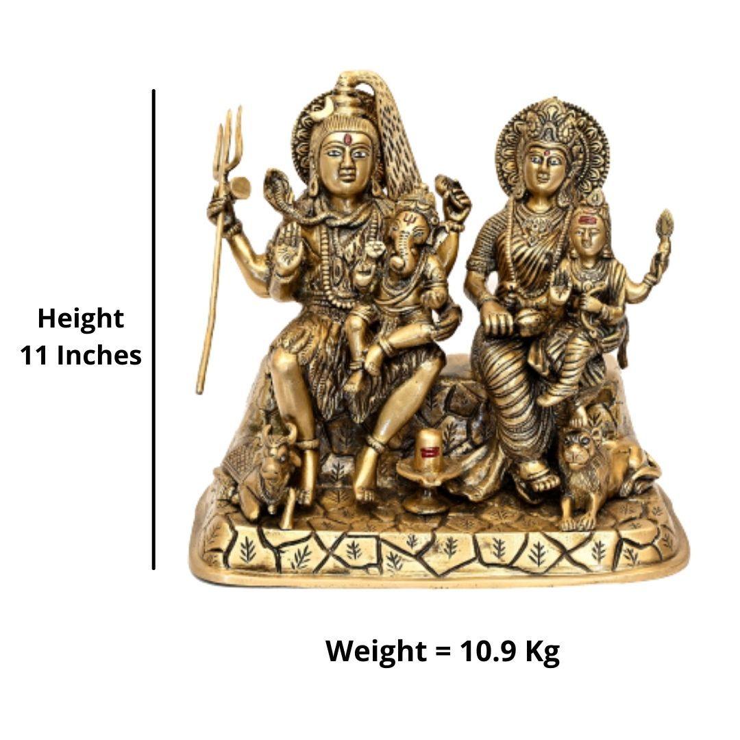 Brass Sampoorna Shiv Parivar (H 11 Inches, Weight 10.9 Kg)