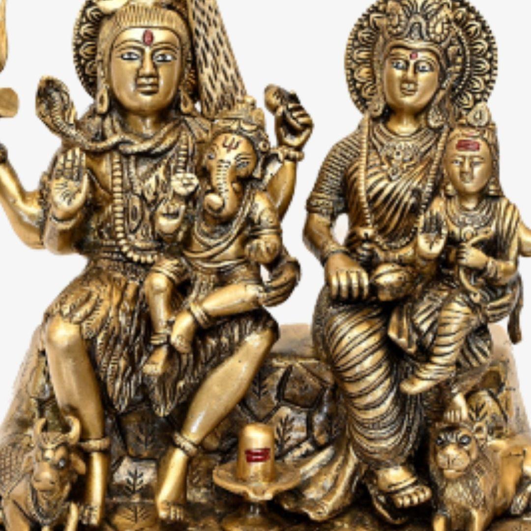 Brass Sampoorna Shiv Parivar (H 11 Inches, Weight 10.9 Kg)
