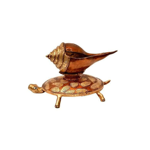Brass Shell on Turtle (H 9 Inches, Weight 1.5 Kg)