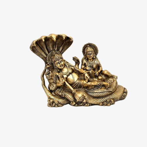 Brass Shesh Shaiya Lakshmi Vishnu (H 10 Inches, Weight 7 Kg)