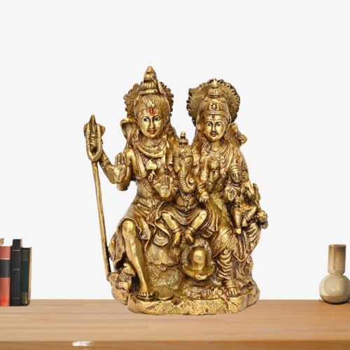 Brass Shiv Parivar (H 11 Inches, Weight 6 Kg)