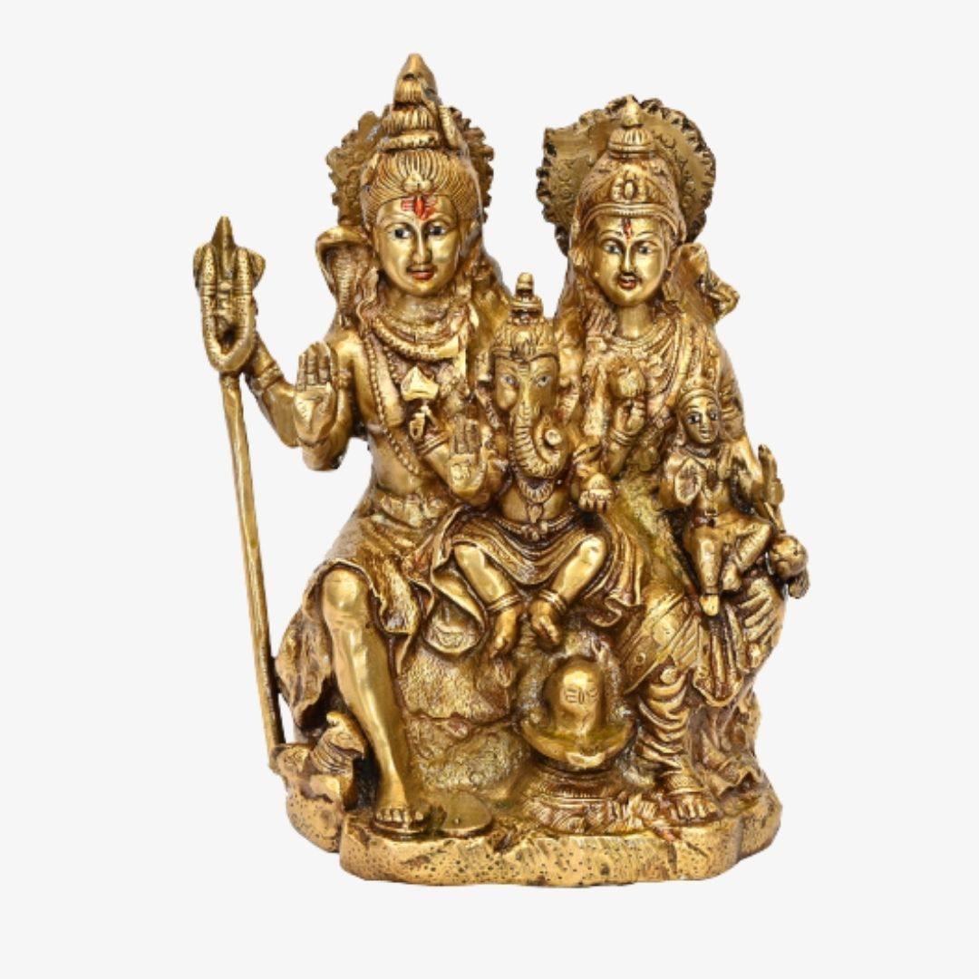Brass Shiv Parivar (H 11 Inches, Weight 6 Kg)