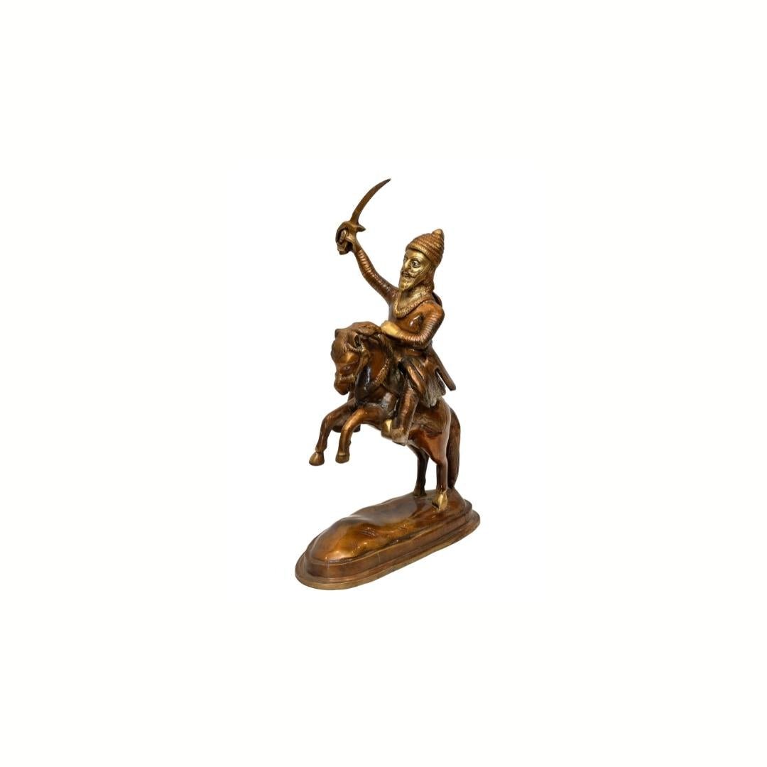 Brass Shivaji Maharaj (H 14 Inches, Weight 4.5 Kg)