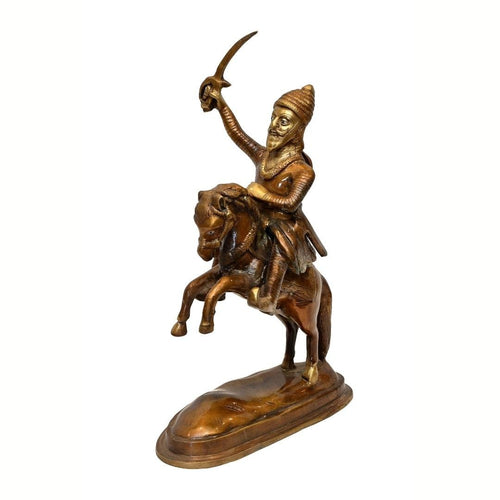 Brass Shivaji Maharaj (H 14 Inches, Weight 4.5 Kg)