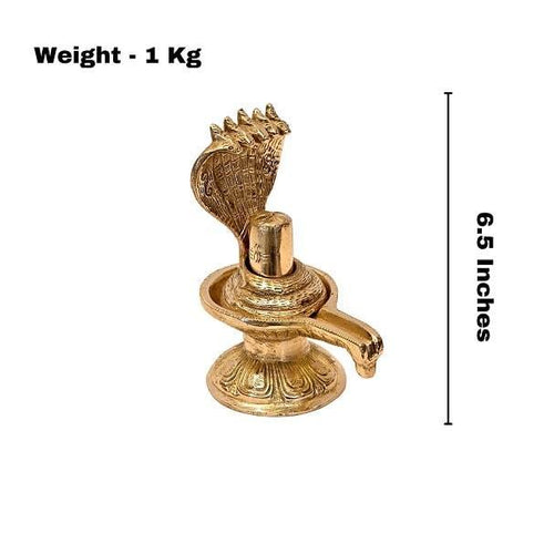 Brass Shivalinga (H 6.5 Inches, Weight 1 Kg)