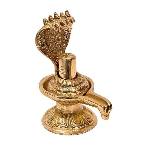Brass Shivalinga (H 6.5 Inches, Weight 1 Kg)