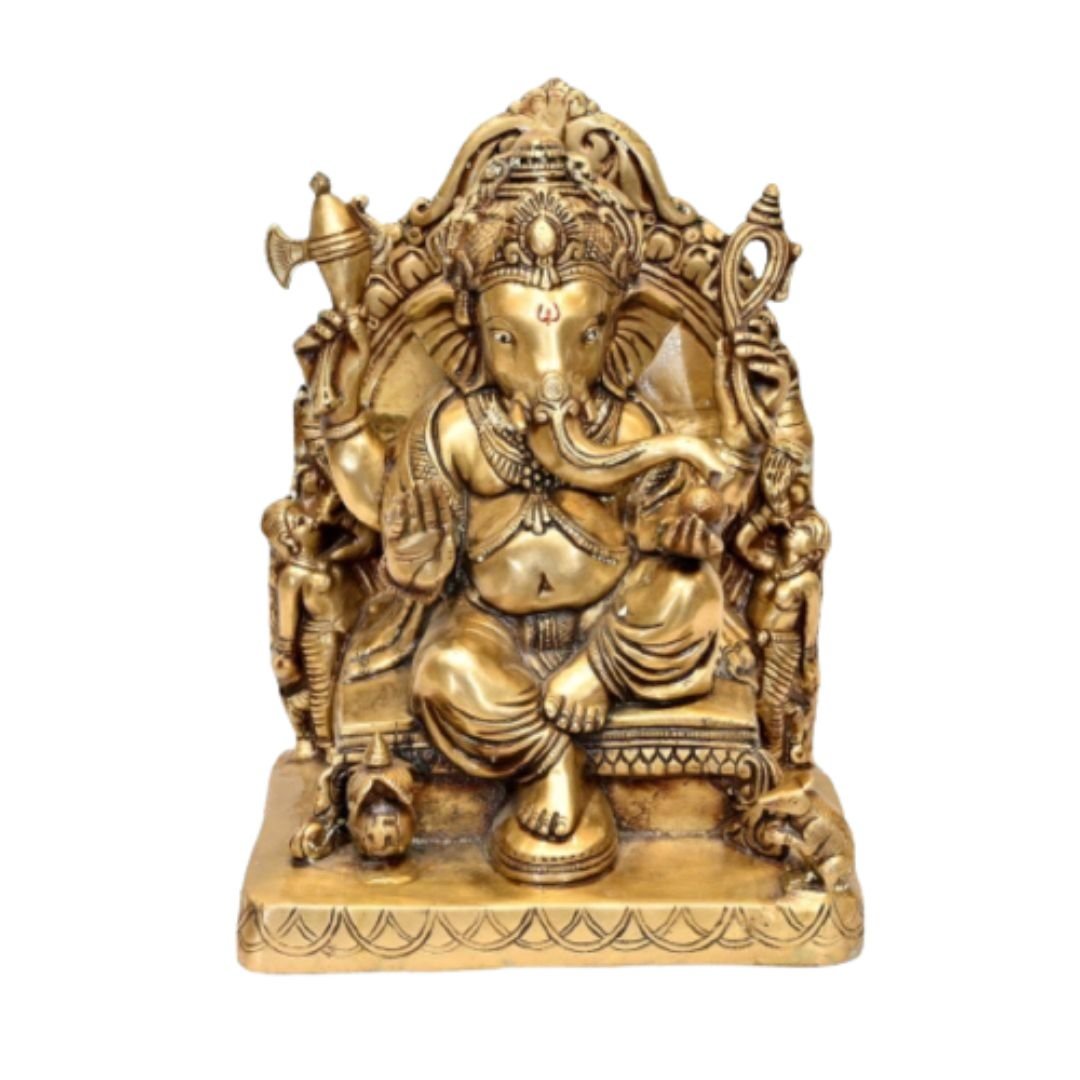 Brass Siddhidata Ganesha (H 14 Inches, Weight 13 Kg)