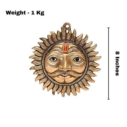 Brass Solar God (H 8 Inches, Weight 1 Kg)