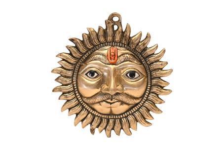 Brass Solar God (H 8 Inches, Weight 1 Kg)