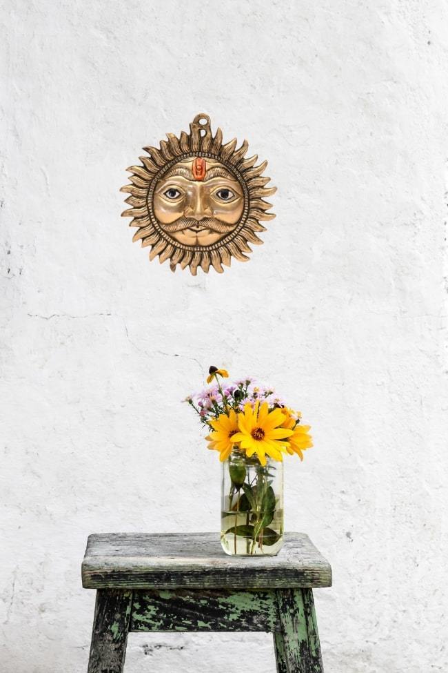 Brass Solar God (H 8 Inches, Weight 1 Kg)