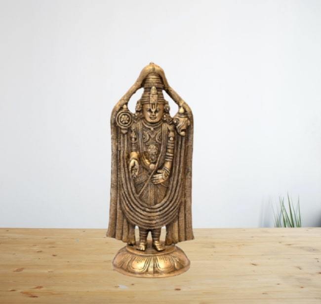 Brass Tirupati Balaji (H 19 Inches, Weight 9 Kg)